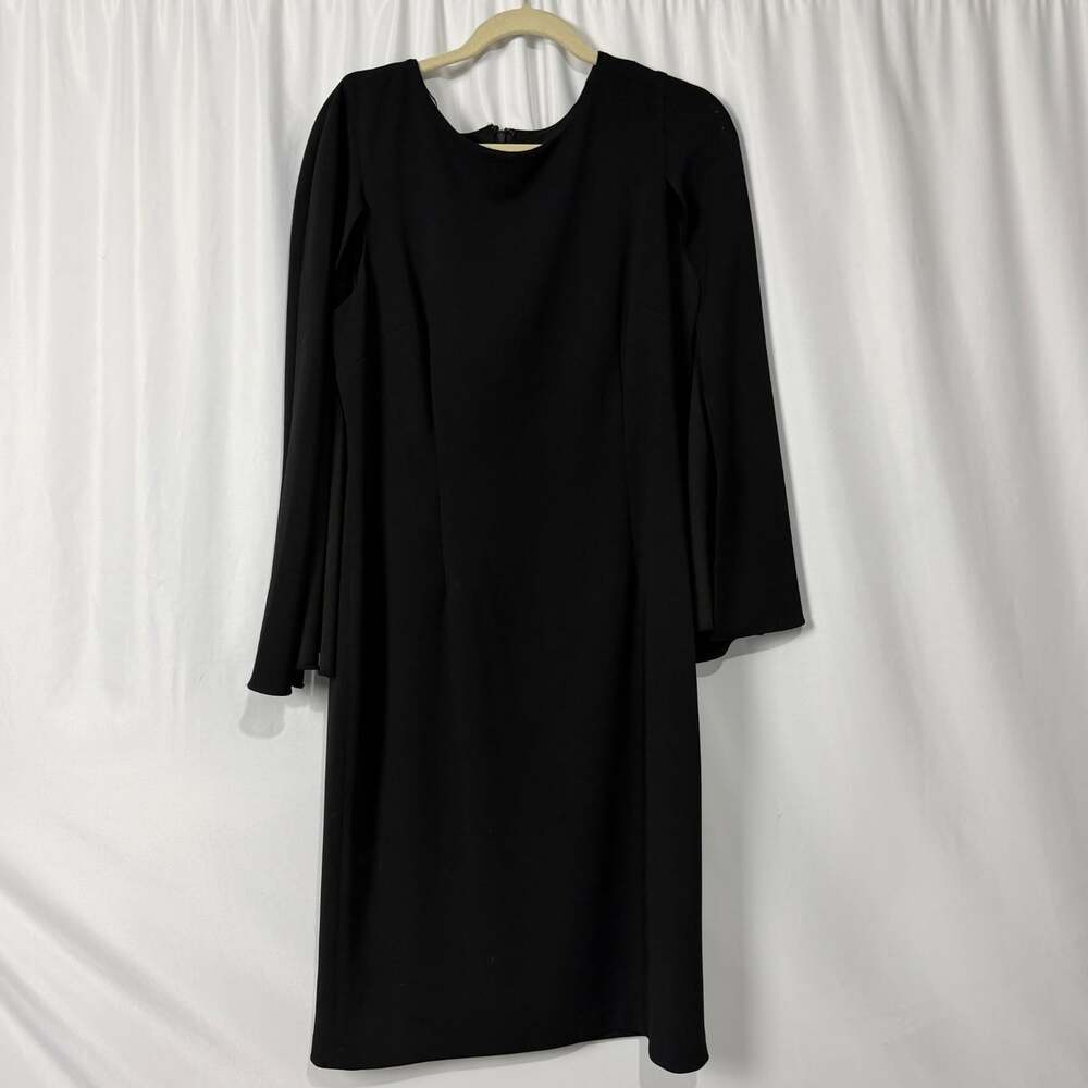 NWT Adrianna Papell Size 14 Sheath Black Sleeveless Dress w/Attached Cape